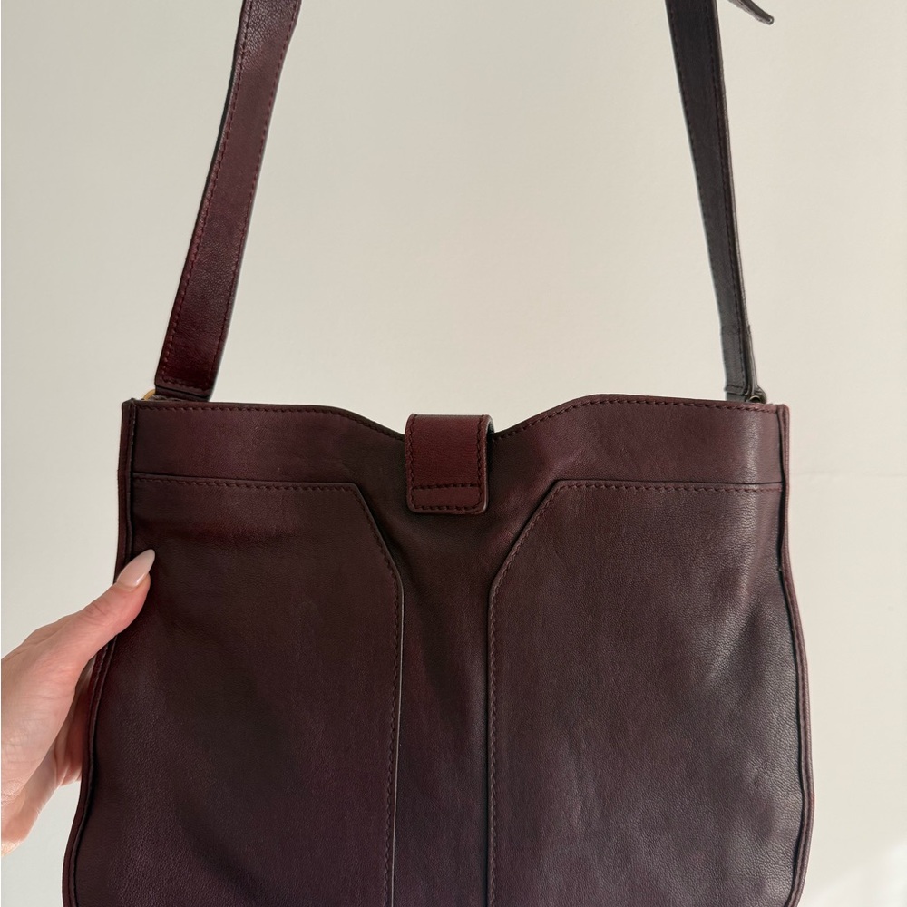 Yves Saint Laurent Burgundy Leather Shoulder Bag - Picture 2 of 10